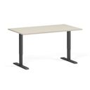 Höhenverstellbarer Schreibtisch, 2 Motoren, 74-121 cm, Tischplatte 140x80 cm, schwarzes Metallgestell, Birke