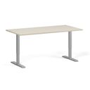 Höhenverstellbarer Schreibtisch, 2 Motoren, 74-121 cm, Tischplatte 160x80 cm, graues Metallgestell, Birke