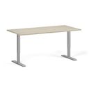 Höhenverstellbarer Schreibtisch, 2 Motoren, 74-121 cm, Tischplatte 160x80 cm, graues Metallgestell, Eiche natur