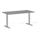 Höhenverstellbarer Schreibtisch, 2 Motoren, 74-121 cm, Tischplatte 160x80 cm, graues Metallgestell, Graphit