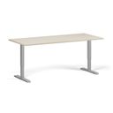 Höhenverstellbarer Schreibtisch, 2 Motoren, 74-121 cm, Tischplatte 180x80 cm, graues Metallgestell, Birke