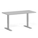 Höhenverstellbarer Schreibtisch, 2 Motoren, 745 - 1215 mm, abgerundete Ecken, Tischplatte 1600 x 800 mm, graues Untergestell, grau