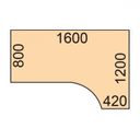 Höhenverstellbarer Schreibtisch, 2 Motoren, 745 - 1215 mm, Ecke L/R, Tischplatte 1600 x 1200 mm, graues Untergestell, Graphit