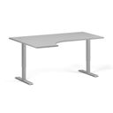 Höhenverstellbarer Schreibtisch, 2 Motoren, 745 - 1215 mm, Ecke L/R, Tischplatte 1600 x 1200 mm, graues Untergestell, grau