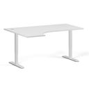 Höhenverstellbarer Schreibtisch, 2 Motoren, 745 - 1215 mm, Ecke L/R, Tischplatte 1600 x 1200 mm, weißes Untergestell, weiß