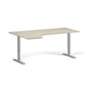 Höhenverstellbarer Schreibtisch, 2 Motoren, 745 - 1215 mm, Ecke L/R, Tischplatte 1800 x 1200 mm, graues Untergestell, Eiche natur