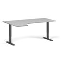 Höhenverstellbarer Schreibtisch, 2 Motoren, 745 - 1215 mm, Ecke L/R, Tischplatte 1800 x 1200 mm, schwarzes Untergestell, grau