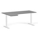 Höhenverstellbarer Schreibtisch, 2 Motoren, 745 - 1215 mm, Ecke L/R, Tischplatte 1800 x 1200 mm, weißes Untergestell, Graphit