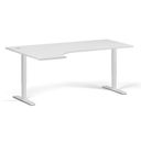 Höhenverstellbarer Schreibtisch, 2 Motoren, 745 - 1215 mm, Ecke L/R, Tischplatte 1800 x 1200 mm, weißes Untergestell, weiß