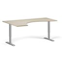 Höhenverstellbarer Schreibtisch, 2 Motoren, 745 - 1215 mm, ergonomisch L/R, Tischplatte 1800 x 1200 mm, graues Untergestell, Eiche natur