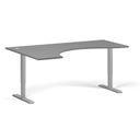 Höhenverstellbarer Schreibtisch, 2 Motoren, 745 - 1215 mm, ergonomisch L/R, Tischplatte 1800 x 1200 mm, graues Untergestell, Graphit