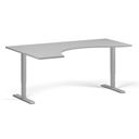 Höhenverstellbarer Schreibtisch, 2 Motoren, 745 - 1215 mm, ergonomisch L/R, Tischplatte 1800 x 1200 mm, graues Untergestell, grau