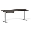 Höhenverstellbarer Schreibtisch, 2 Motoren, 745 - 1215 mm, ergonomisch L/R, Tischplatte 1800 x 1200 mm, graues Untergestell, Wenge