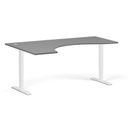 Höhenverstellbarer Schreibtisch, 2 Motoren, 745 - 1215 mm, ergonomisch L/R, Tischplatte 1800 x 1200 mm, weißes Untergestell, Graphit