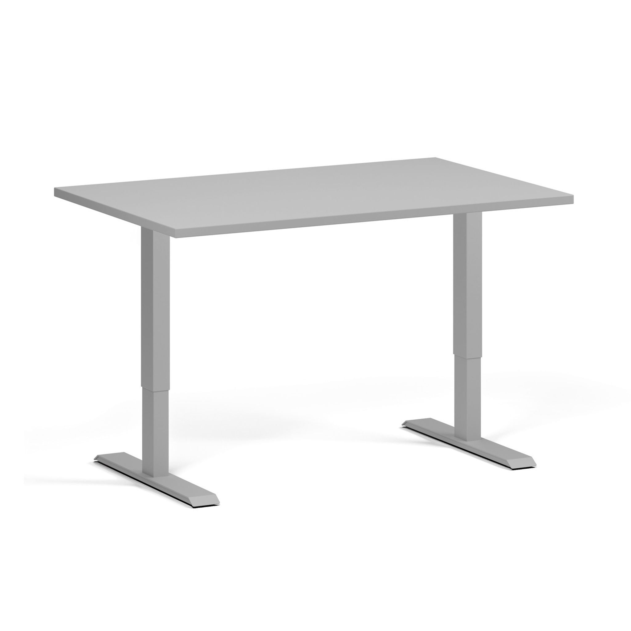 Höhenverstellbarer Schreibtisch, 2 Motoren, 745 - 1215 mm, Tischplatte 1200 x 800 mm, graues Untergestell, grau