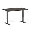 Höhenverstellbarer Schreibtisch, 2 Motoren, 745 - 1215 mm, Tischplatte 1200 x 800 mm, schwarzes Untergestell, Wenge