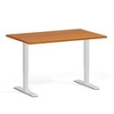 Höhenverstellbarer Schreibtisch, 2 Motoren, 745 - 1215 mm, Tischplatte 1280 x 800 mm, weißes Untergestell, Kirschbaum