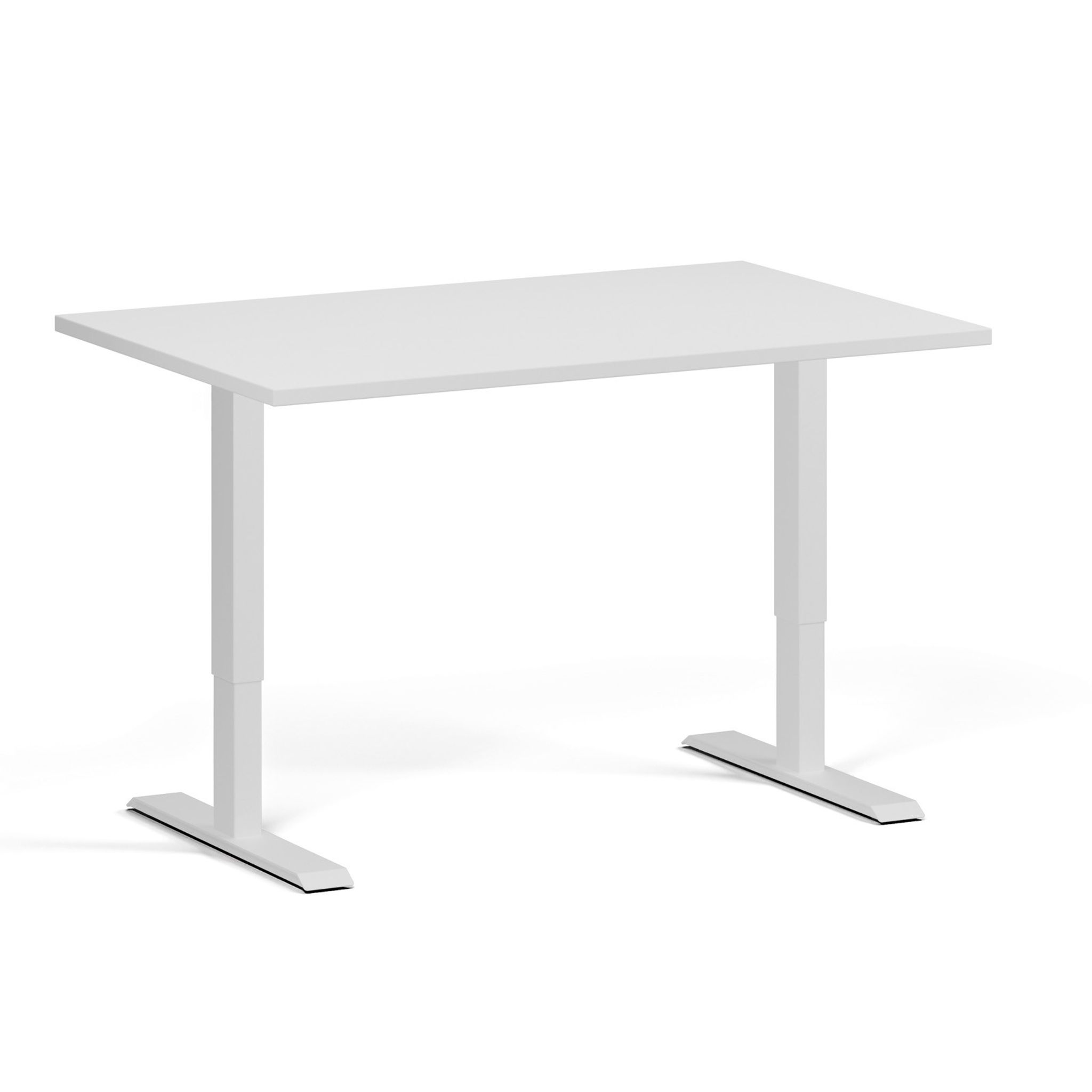 Höhenverstellbarer Schreibtisch, 2 Motoren, 745 - 1215 mm, Tischplatte 1280 x 800 mm, weißes Untergestell, weiß