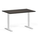 Höhenverstellbarer Schreibtisch, 2 Motoren, 745 - 1215 mm, Tischplatte 1280 x 800 mm, weißes Untergestell, Wenge