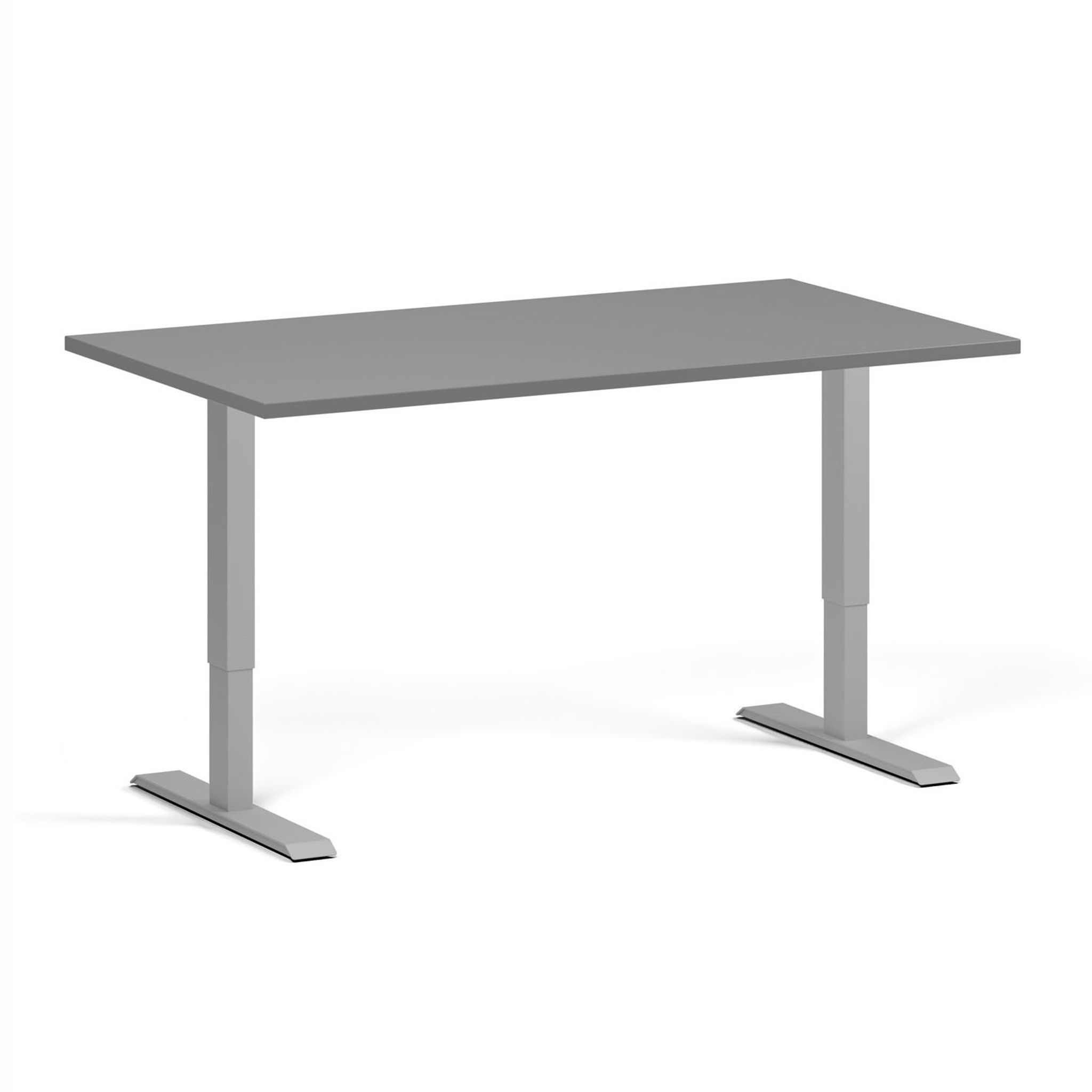 Höhenverstellbarer Schreibtisch, 2 Motoren, 745 - 1215 mm, Tischplatte 1400 x 800 mm, graues Untergestell, Graphit