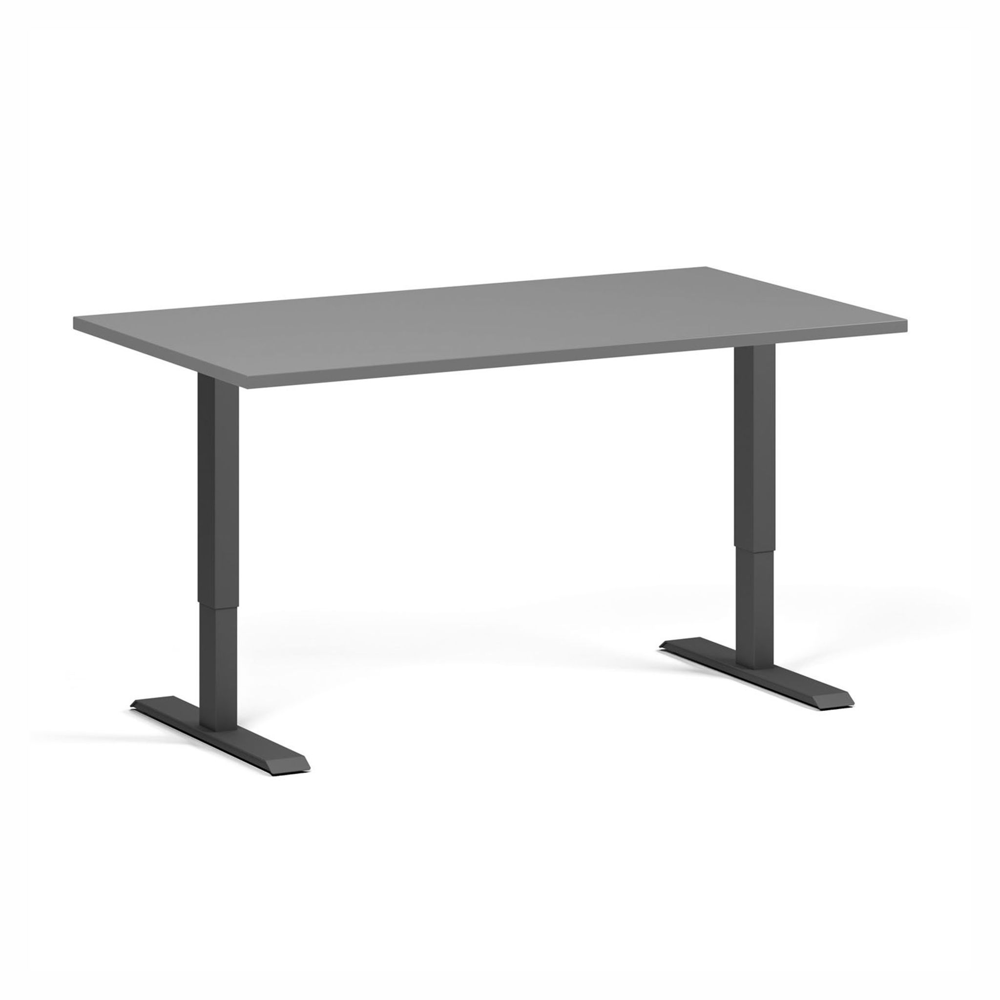 Höhenverstellbarer Schreibtisch, 2 Motoren, 745 - 1215 mm, Tischplatte 1400 x 800 mm, schwarzes Untergestell, graphit