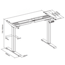 Höhenverstellbarer Schreibtisch, 2 Motoren, 745 - 1215 mm, Tischplatte 1400 x 800 mm, weißes Untergestell, Birke