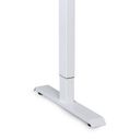 Höhenverstellbarer Schreibtisch, 2 Motoren, 745 - 1215 mm, Tischplatte 1400 x 800 mm, weißes Untergestell, grau