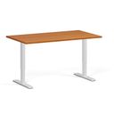 Höhenverstellbarer Schreibtisch, 2 Motoren, 745 - 1215 mm, Tischplatte 1400 x 800 mm, weißes Untergestell, Kirschbaum