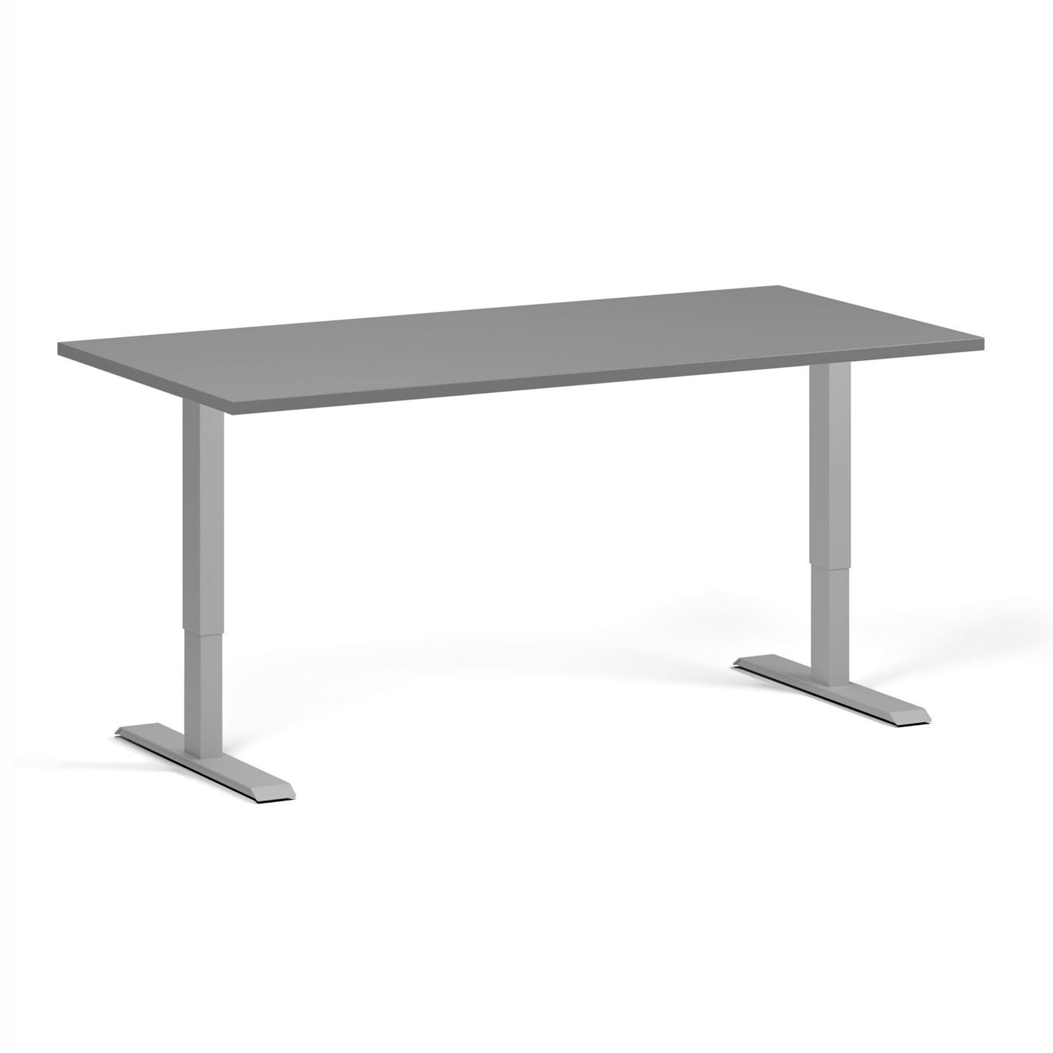 Höhenverstellbarer Schreibtisch, 2 Motoren, 745 - 1215 mm, Tischplatte 1600 x 800 mm, graues Untergestell, Graphit