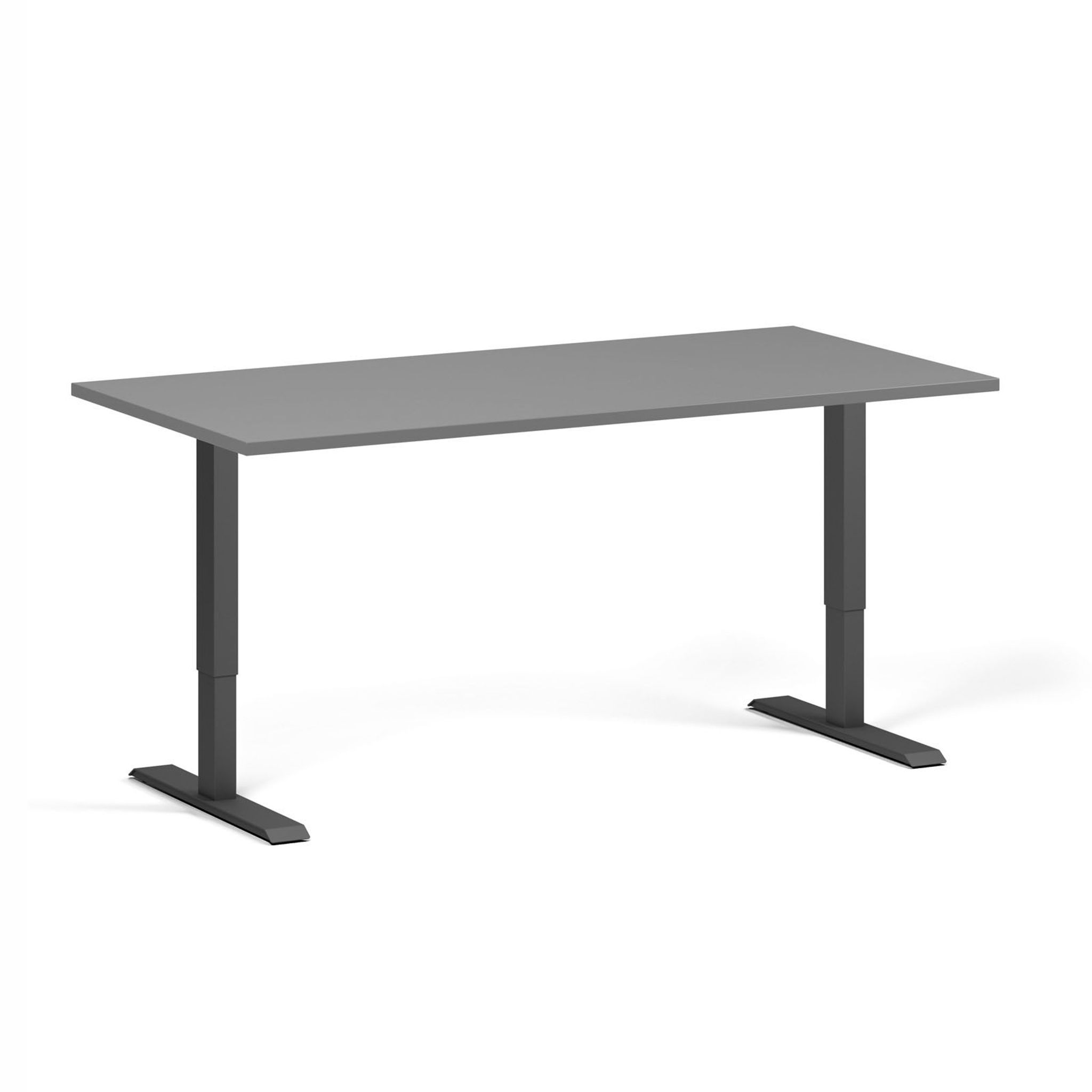 Höhenverstellbarer Schreibtisch, 2 Motoren, 745 - 1215 mm, Tischplatte 1600 x 800 mm, schwarzes Untergestell, graphit