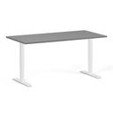 Höhenverstellbarer Schreibtisch, 2 Motoren, 745 - 1215 mm, Tischplatte 1600 x 800 mm, weißes Untergestell, Graphit