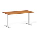 Höhenverstellbarer Schreibtisch, 2 Motoren, 745 - 1215 mm, Tischplatte 1600 x 800 mm, weißes Untergestell, Kirschbaum