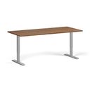 Höhenverstellbarer Schreibtisch, 2 Motoren, 745 - 1215 mm, Tischplatte 1800 x 800 mm, graues Untergestell, Nussbaum