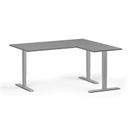 Höhenverstellbarer Schreibtisch, 3 Motoren, 745 - 1215 mm, Ecke L/R, Tischplatte 1600 x 1400 mm, graues Untergestell, Graphit