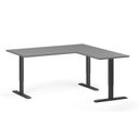 Höhenverstellbarer Schreibtisch, 3 Motoren, 745 - 1215 mm, Ecke L/R, Tischplatte 1600 x 1600 mm, schwarzes Untergestell, Graphit