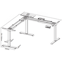 Höhenverstellbarer Schreibtisch, 3 Motoren, 745 - 1215 mm, Ecke L/R, Tischplatte 1800 x 1400 mm, weißes Untergestell, Birke