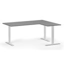 Höhenverstellbarer Schreibtisch, 3 Motoren, 745 - 1215 mm, Ecke L/R, Tischplatte 1800 x 1400 mm, weißes Untergestell, Graphit