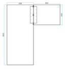 Höhenverstellbarer Schreibtisch, 3 Motoren, 745 - 1215 mm, Ecke L/R, Tischplatte 1800 x 1600 mm, graues Untergestell, Graphit