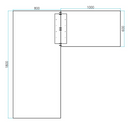 Höhenverstellbarer Schreibtisch, 3 Motoren, 745 - 1215 mm, Ecke L/R, Tischplatte 1800 x 1800 mm, schwarzes Untergestell, Nussbaum