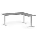 Höhenverstellbarer Schreibtisch, 3 Motoren, 745 - 1215 mm, Ecke L/R, Tischplatte 1800 x 1800 mm, weißes Untergestell, Graphit
