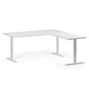 Höhenverstellbarer Schreibtisch, 3 Motoren, 745 - 1215 mm, Ecke L/R, Tischplatte 1800 x 1800 mm, weißes Untergestell, weiß