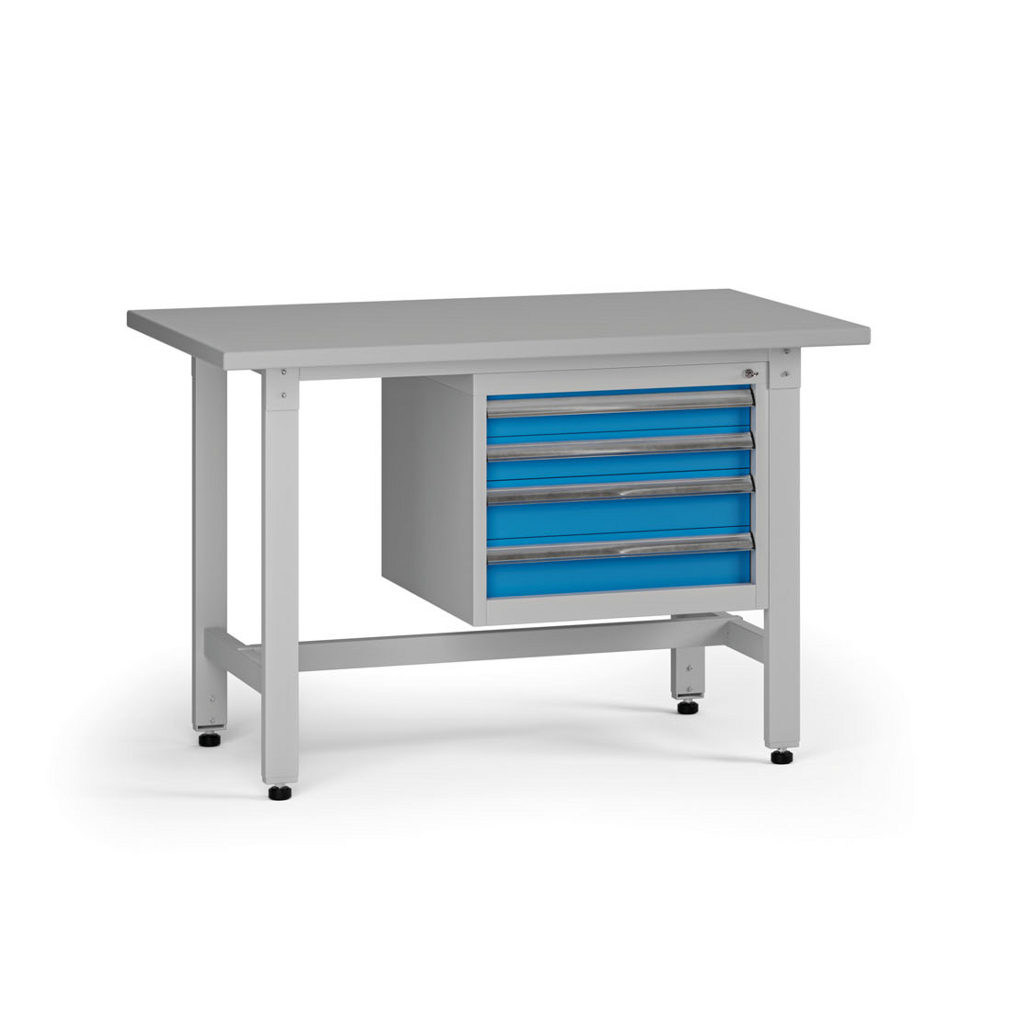 Höhenverstellbarer Werkbank G5, 1200 x 750 x 800-1000 mm, 1x Container, 4 Schubladen