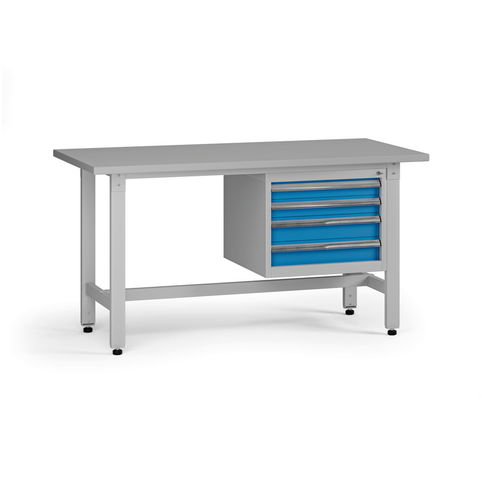 Höhenverstellbarer Werkbank G5, 1500 x 750 x 800-1000 mm, 1x Container, 4 Schubladen