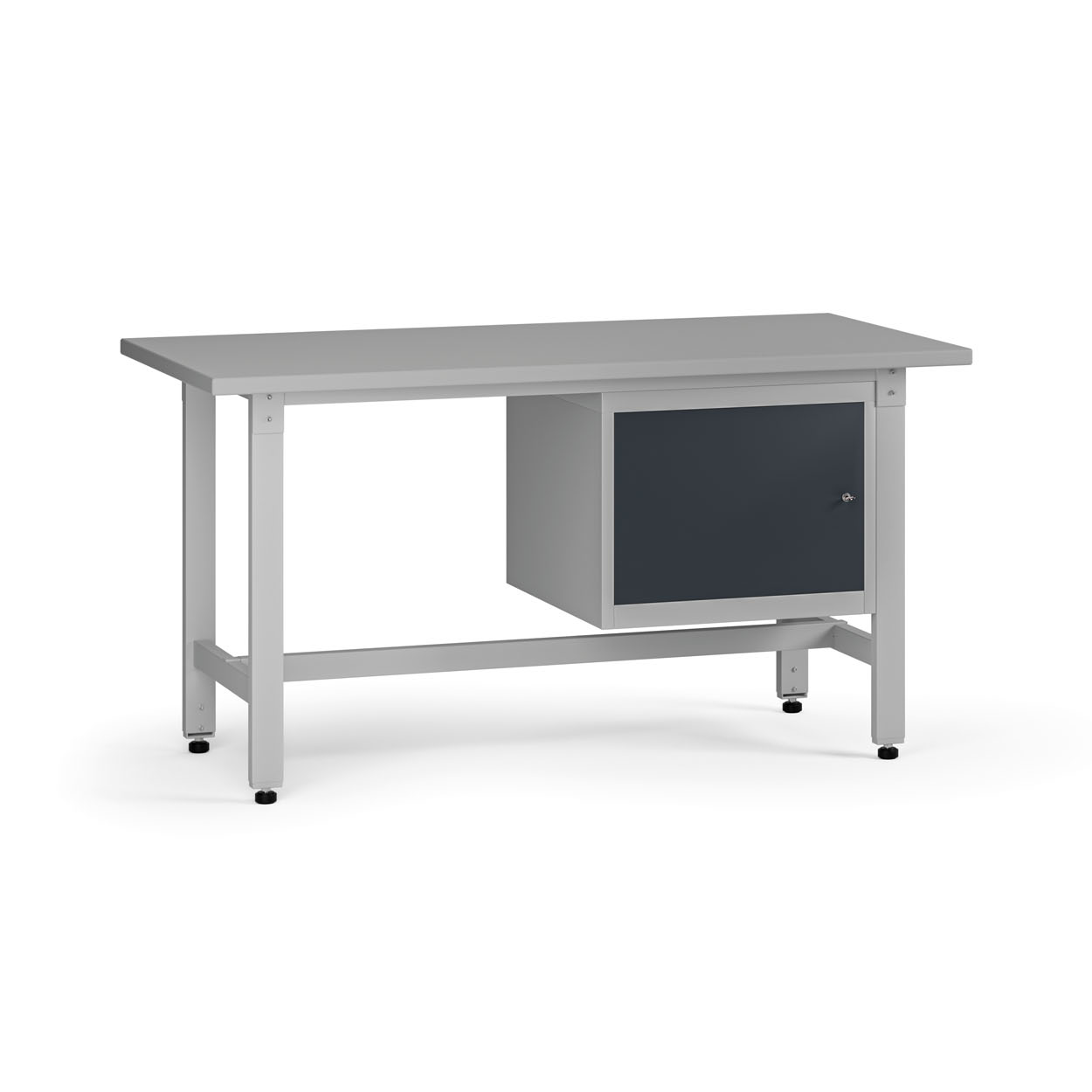 B2B Partner Höhenverstellbarer Werkbank G5, 1500 x 750 x 800-1000 mm, 1x Schrank, Graphit