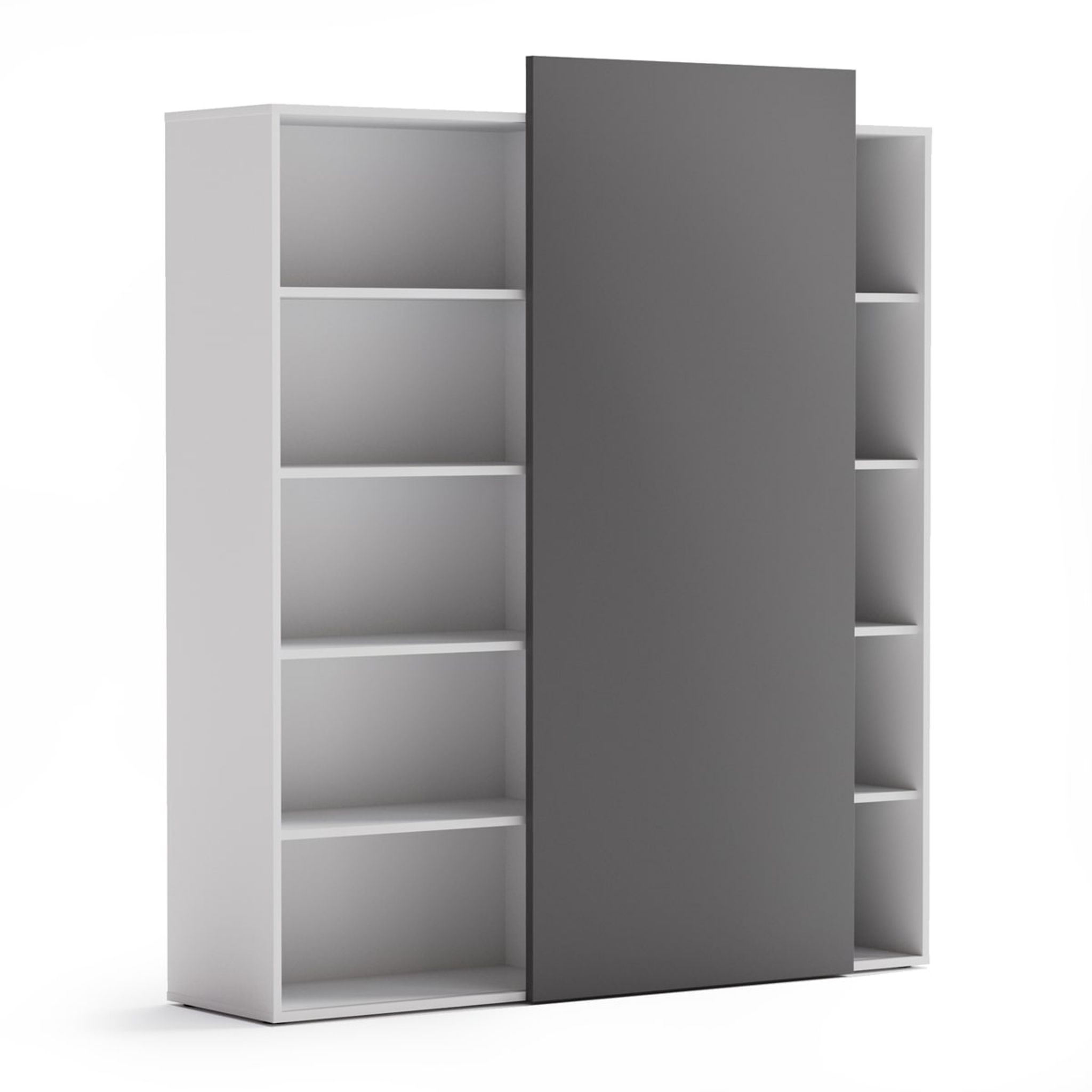 Hoher offener Schrank BLOCK White, graphit