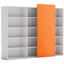 Hoher offener Schrank lang BLOCK White, orange