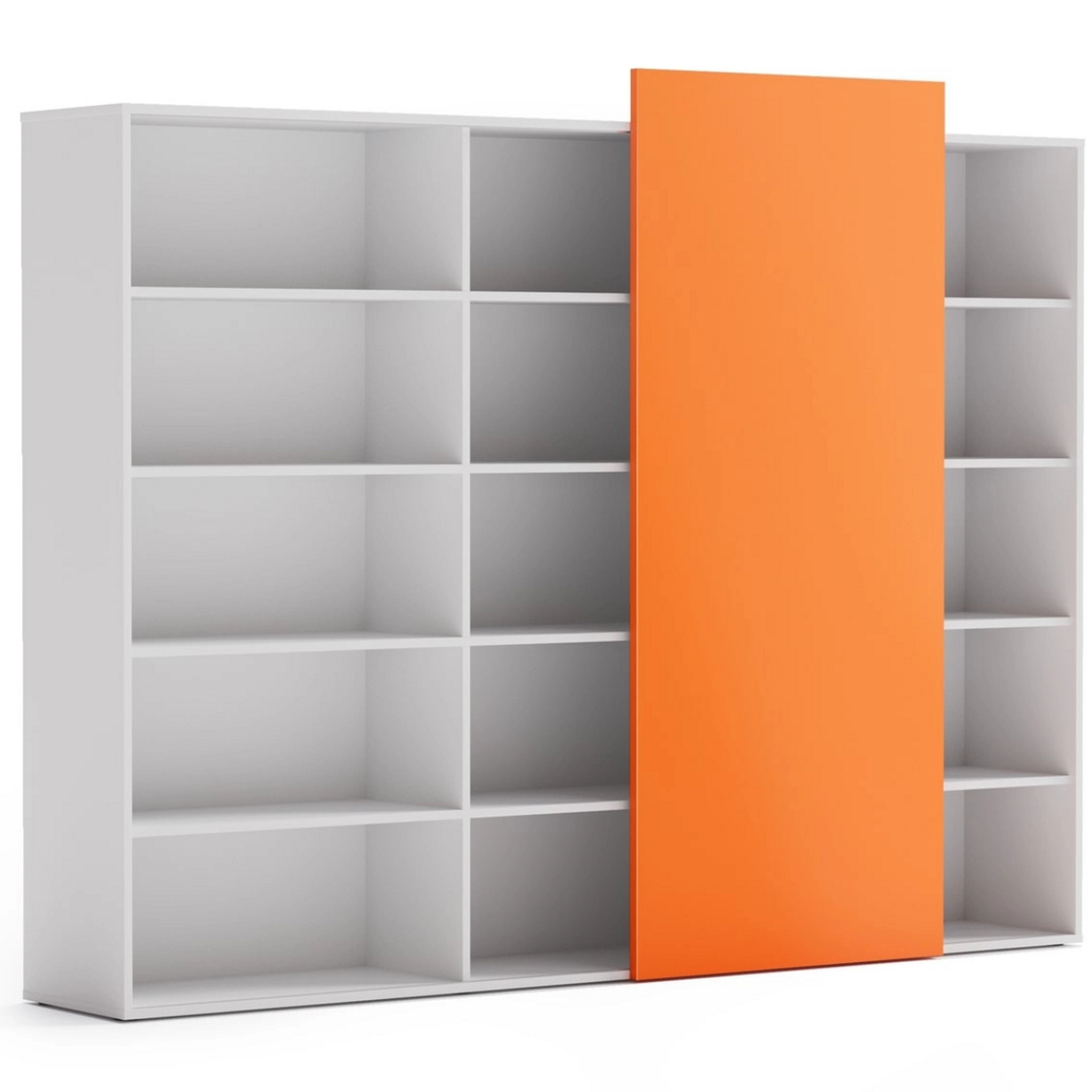 Hoher offener Schrank lang BLOCK White, orange