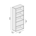 Hohes Büroregal LAYERS, 1 Box, 800 x 400 x 1905, Eiche natur / Eiche gebeizt