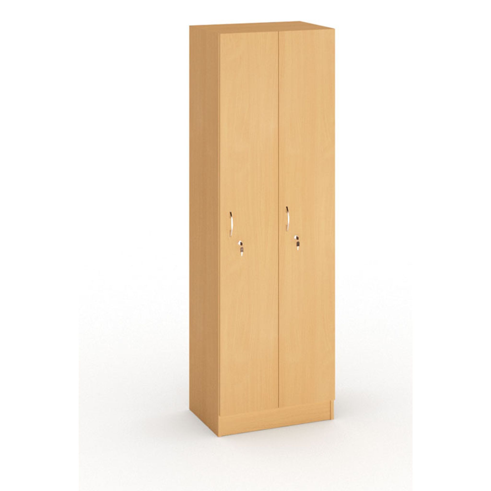 Holzspind S5, 2 Abteile, 1900 x 600 x 420 mm, Zylinderschloss, Buche
