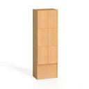 Holzspind S5 mit Ablagefächern, 6 Fächer, 1700 x 600 x 420 mm, Zylinderschloss, Buche